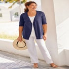 Lightweight Short Sleeve V-Neck Cardigan image number null