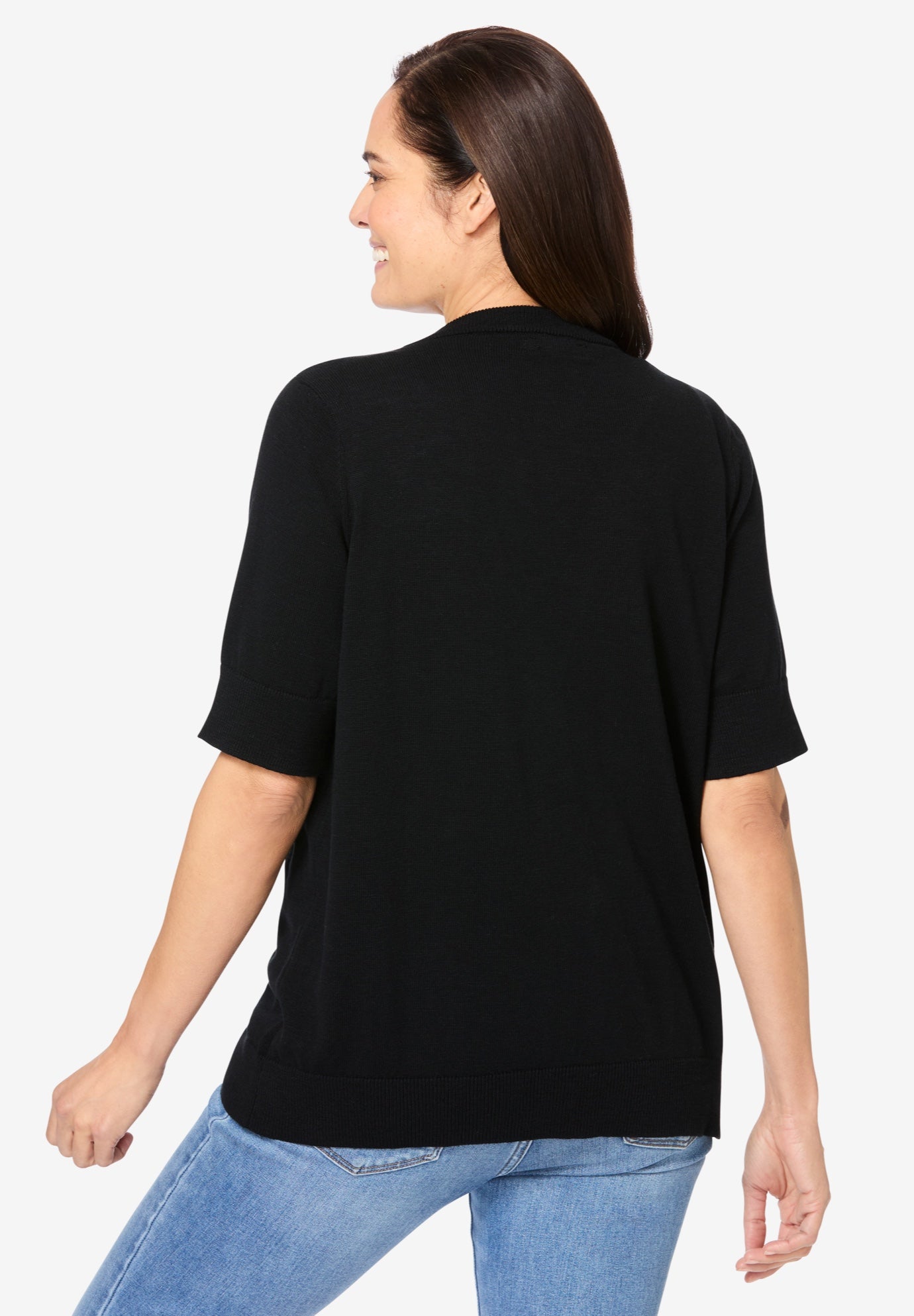 Lightweight Short Sleeve V-Neck Cardigan image number 1