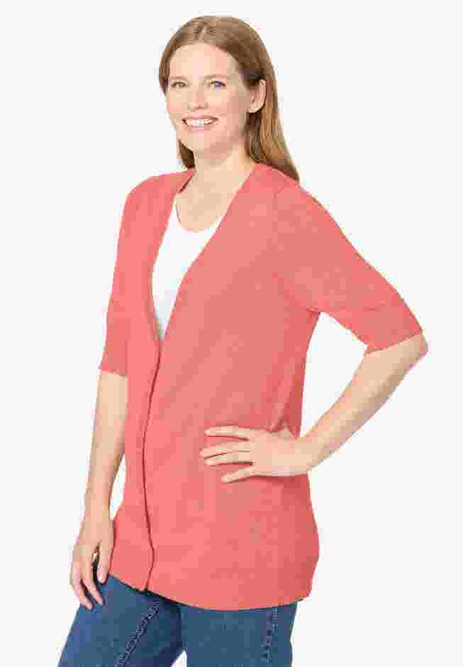 Lightweight Short Sleeve V-Neck Cardigan image number 3