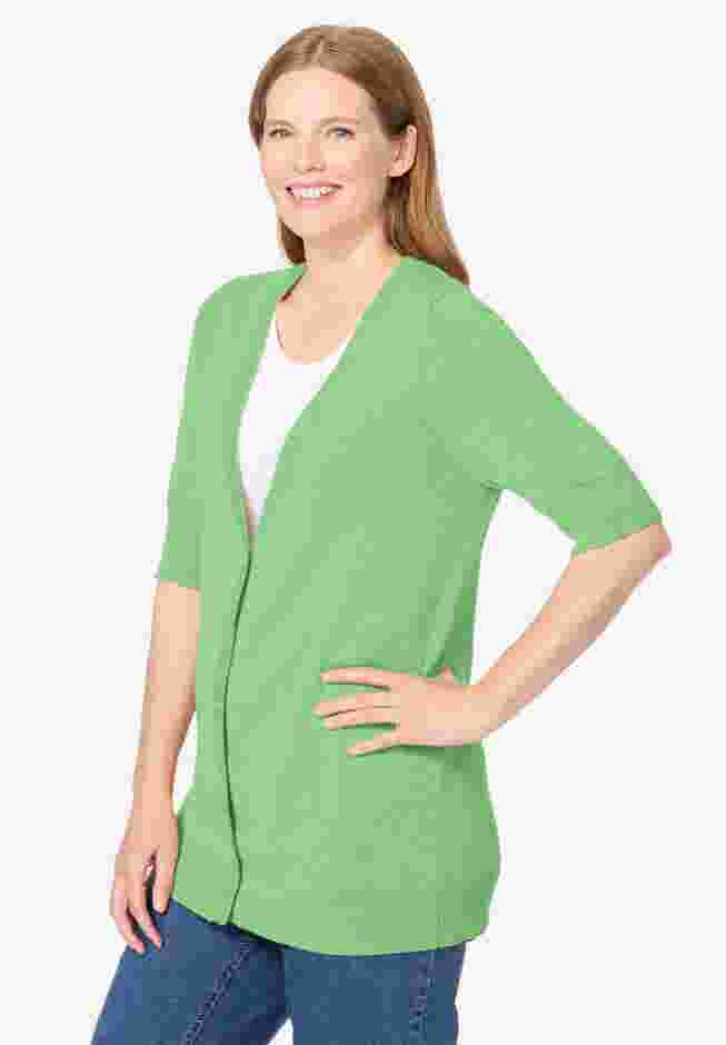 Lightweight Short Sleeve V-Neck Cardigan image number 2