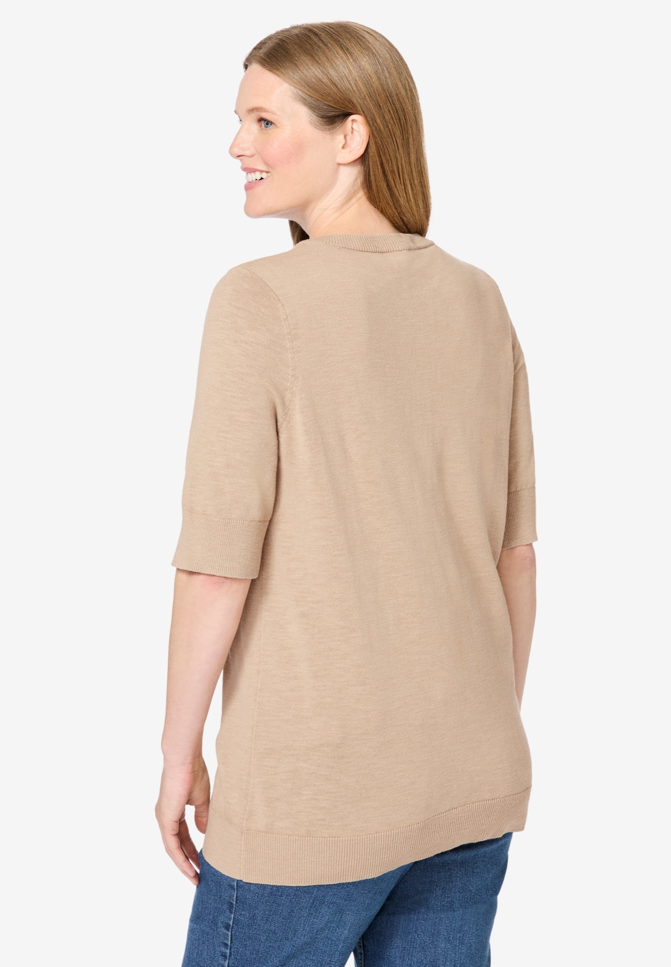 Lightweight Short Sleeve V-Neck Cardigan image number 2
