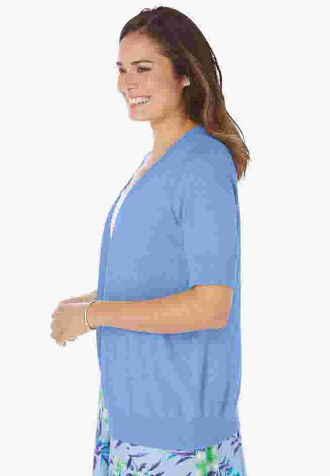 Lightweight Short Sleeve V-Neck Cardigan image number 2