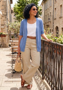 Lightweight Short Sleeve V-Neck Cardigan Sweater