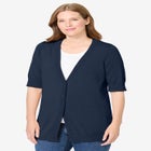 Lightweight Short Sleeve V-Neck Cardigan image number null