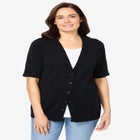 Lightweight Short Sleeve V-Neck Cardigan image number null