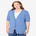 Lightweight Short Sleeve V-Neck Cardigan Sweater image number 1
