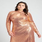 Cross Front Sequin Maxi Dress image number null