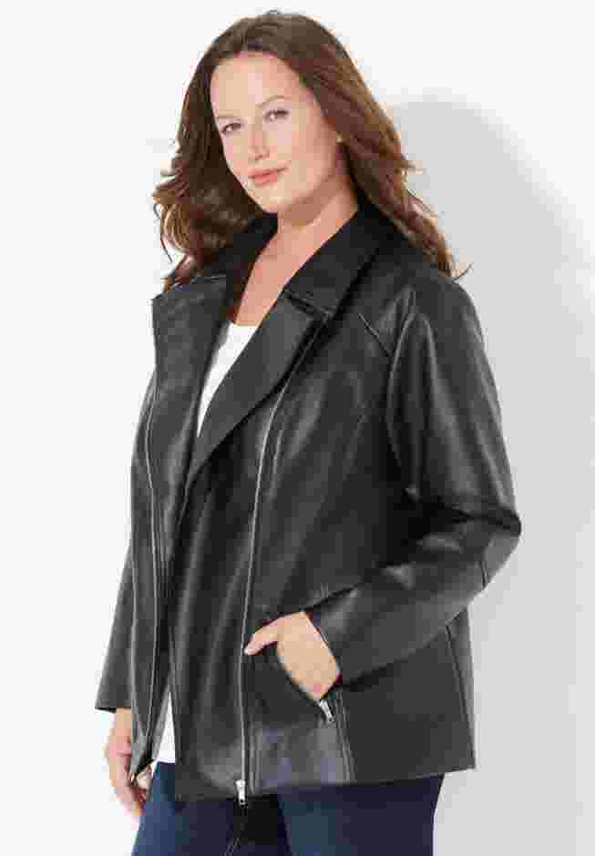 Faux Leather Moto Jacket image number 2
