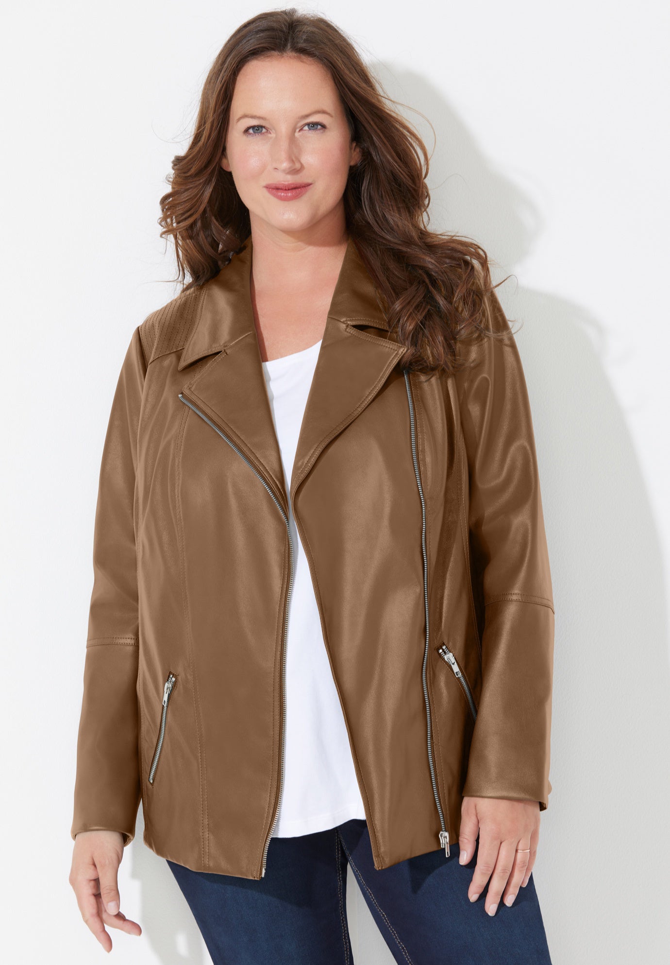Faux Leather Moto Jacket image number 0