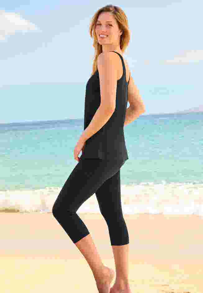 Longer-Length Scoop Neck Tankini Top image number 2