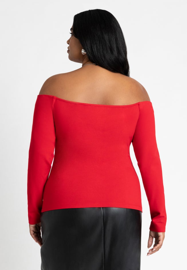 Square Neck Off The Shoulder Top image number 1