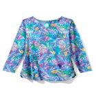 Split-Neck Long Sleeve Swim Tee with Built-In Bra image number null