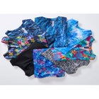 Split-Neck Short-Sleeve Swim Tee with Built-In Bra image number null