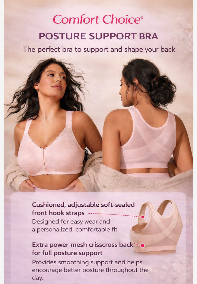 Front Close Wireless Posture Bra image number 2