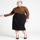 Pointed Collar Button Up Shirt image number null