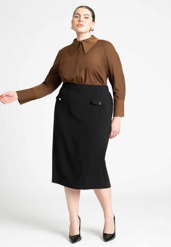 Pointed Collar Button Up Shirt image number 3