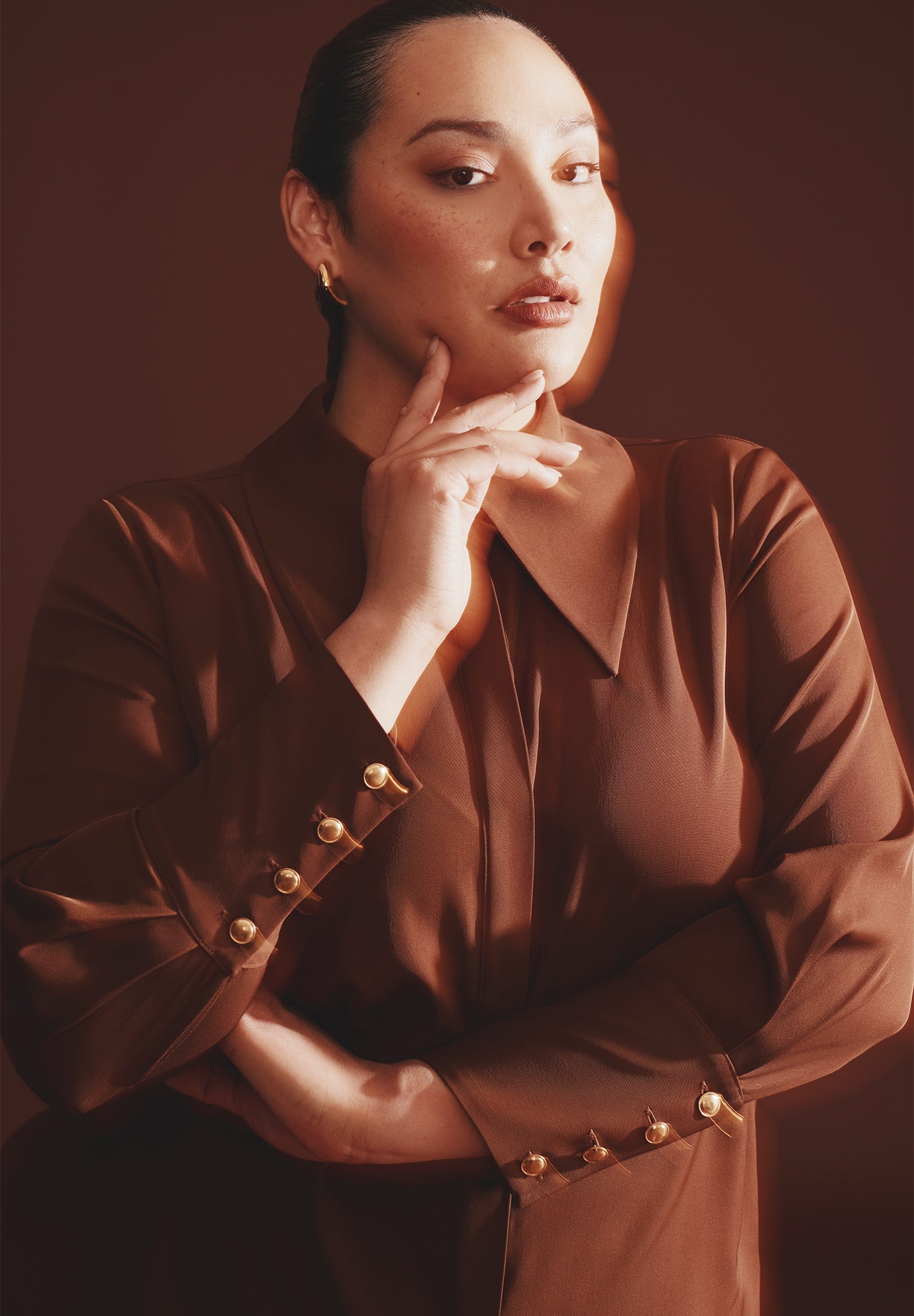 Pointed Collar Button Up Shirt image number 4