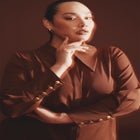 Pointed Collar Button Up Shirt image number null