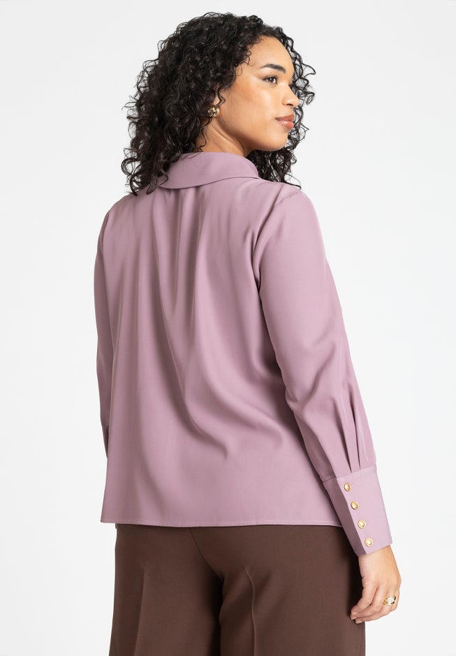 Pointed Collar Button Up Shirt image number 1