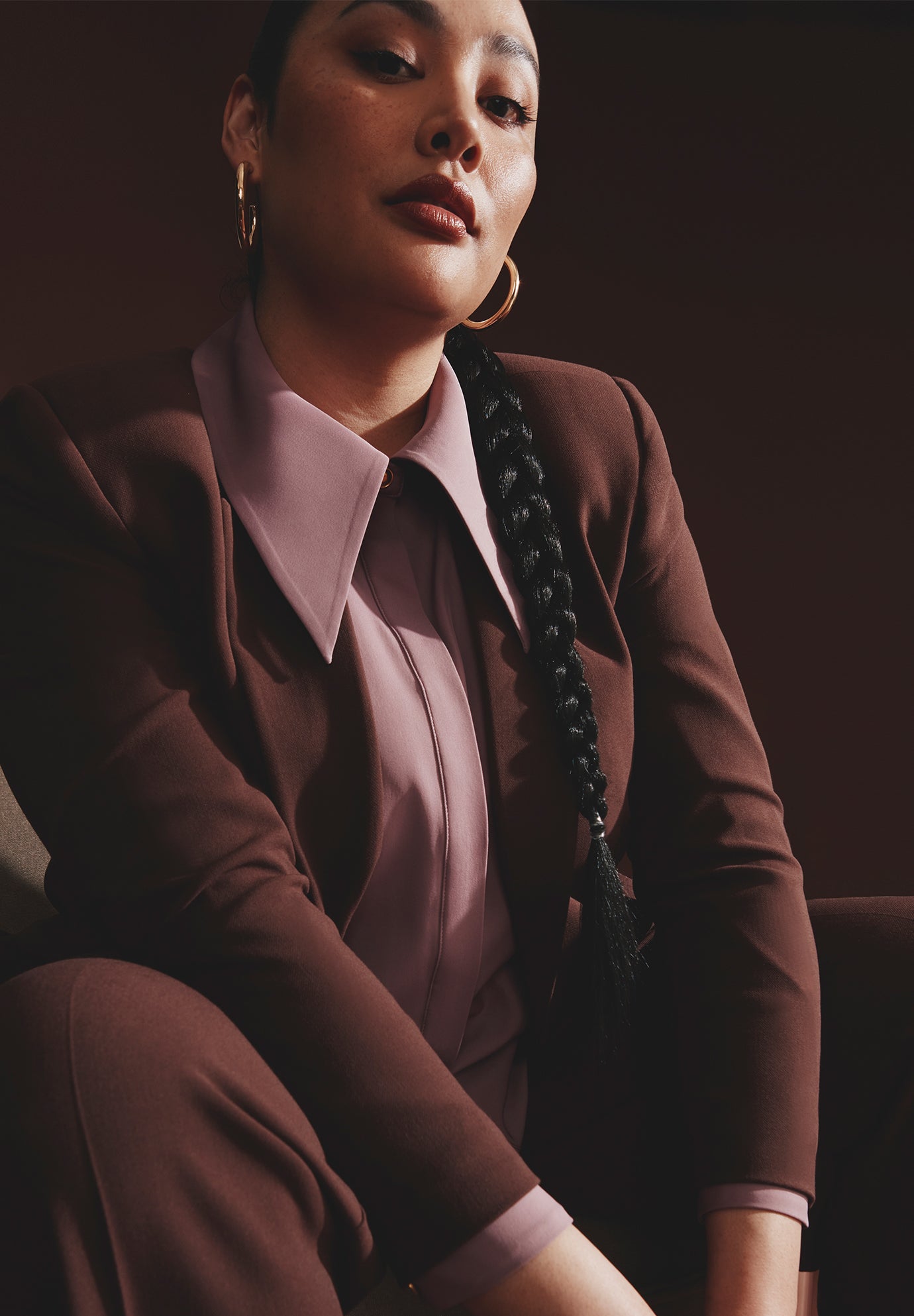 Pointed Collar Button Up Shirt image number 4