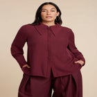 Pointed Collar Button Up Shirt image number null