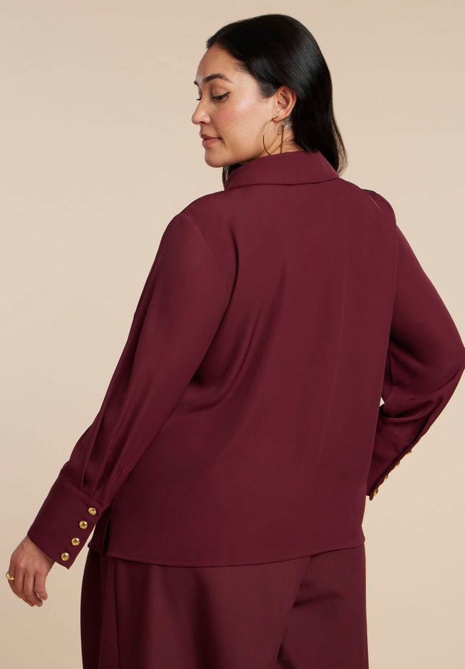 Pointed Collar Button Up Shirt image number 2