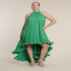  High Low Dramatic Ruffle Detail Dress image number null
