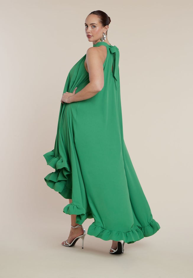  High Low Dramatic Ruffle Detail Dress image number 4