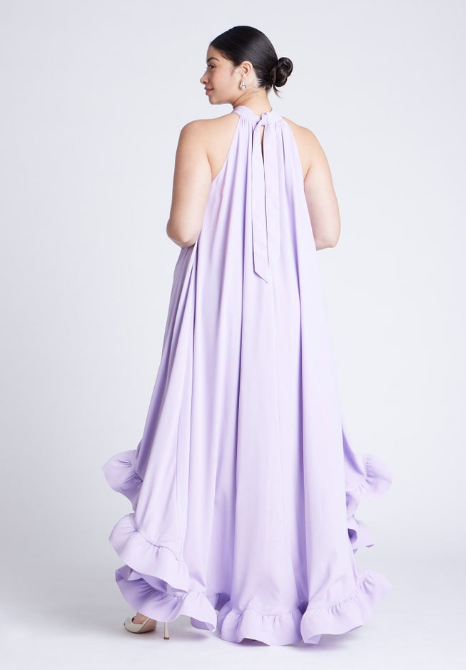 High Low Dramatic Ruffle Detail Dress image number null