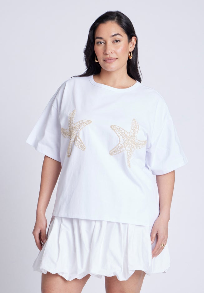 Embroidered Starfish Tee image number 1