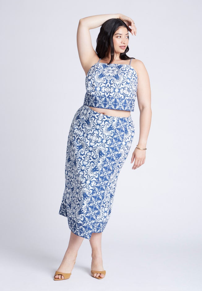 Printed Cropped Tank Top image number null