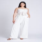 Shirred Halter Peplum Top image number null