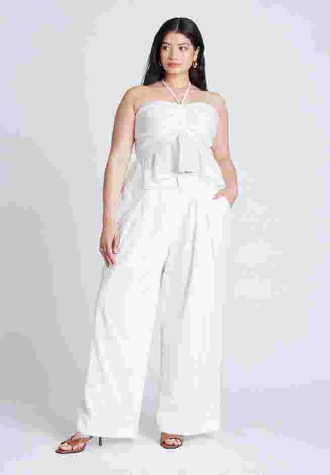 Shirred Halter Peplum Top image number 3