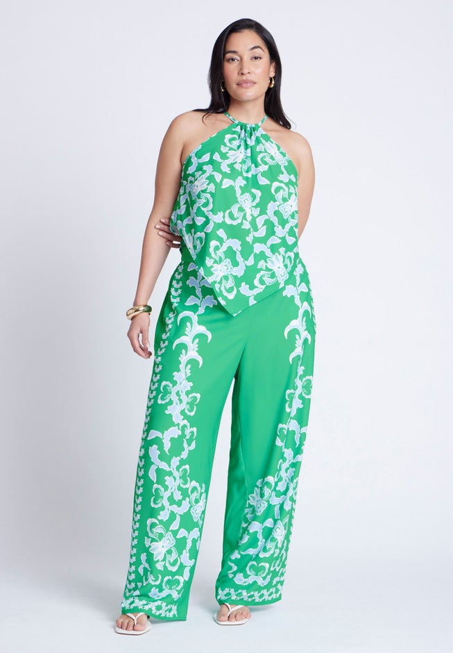 Printed Scarf Halter Top image number null