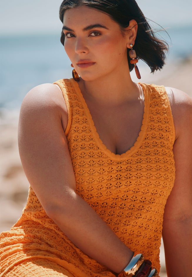 Racer Sweater Top With Scalloping image number 0