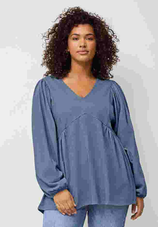 V-Neck Tunic with Diagonal Empire Seam image number 0