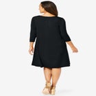 Stretch Knit Three-Quarter Sleeve T-shirt Dress image number 1