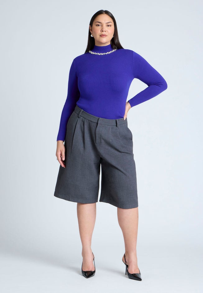 Embellished Neckline Sweater image number null