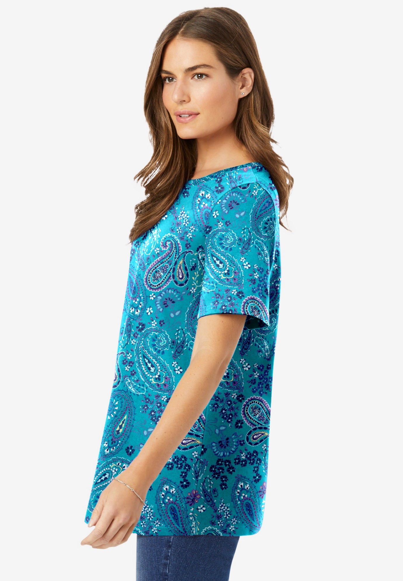 Perfect Printed Short-Sleeve Crewneck Tee image number 2