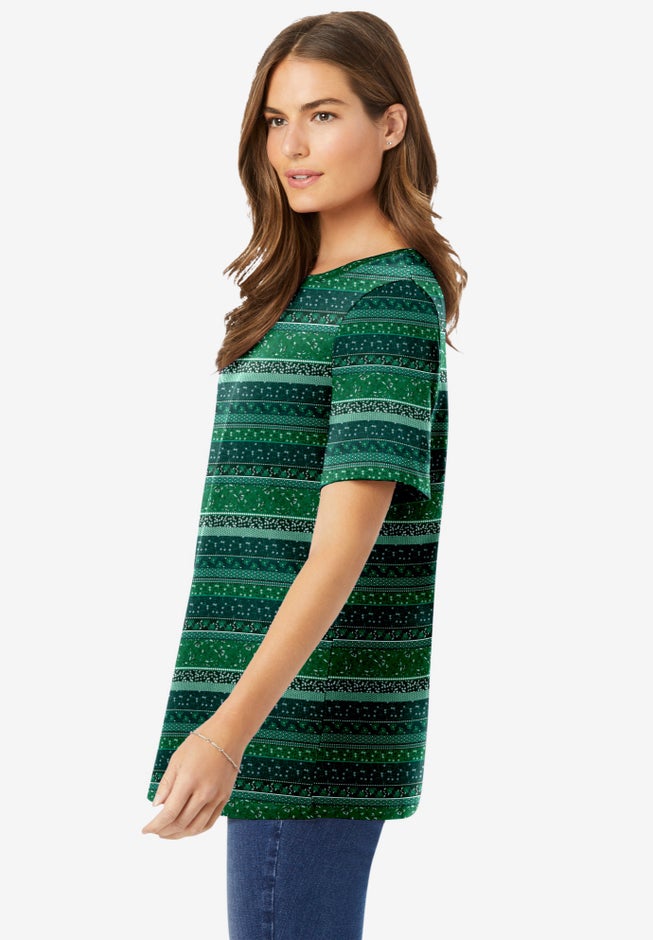 Perfect Printed Short-Sleeve Crewneck Tee image number 1