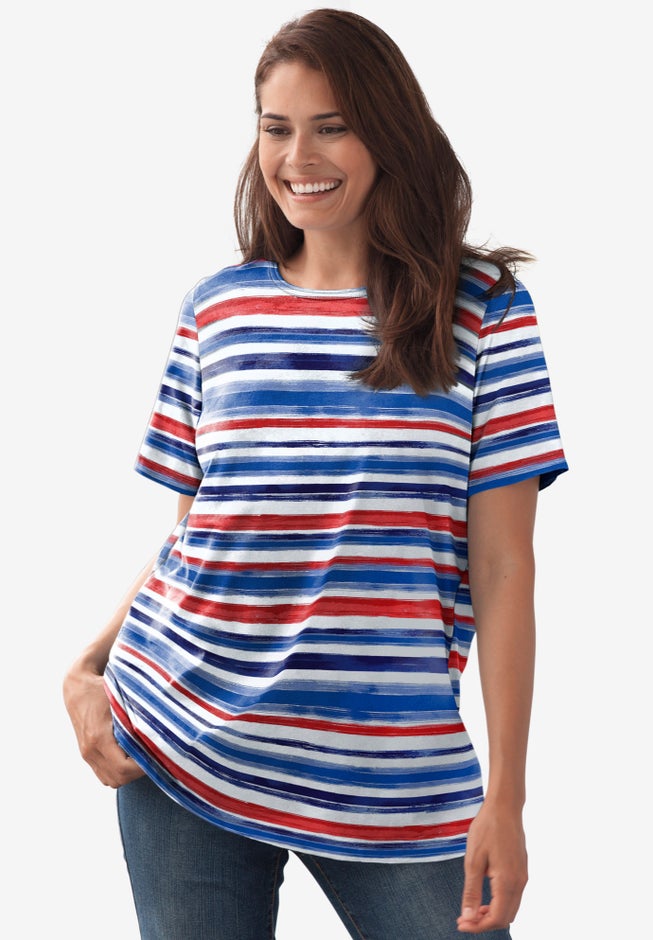 Perfect Printed Short-Sleeve Crewneck Tee image number 0