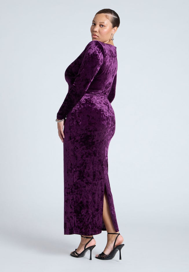 Twist Bodice Velvet Maxi Dress image number 1