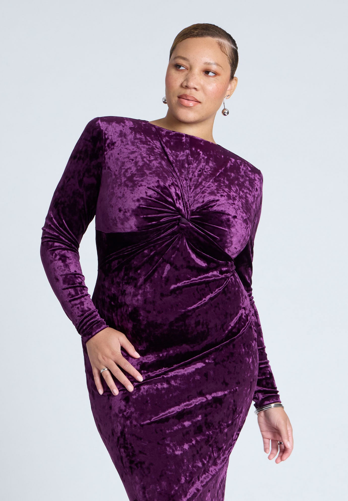 Twist Bodice Velvet Maxi Dress image number 2