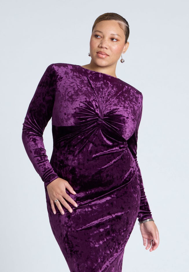 Twist Bodice Velvet Maxi Dress image number 2