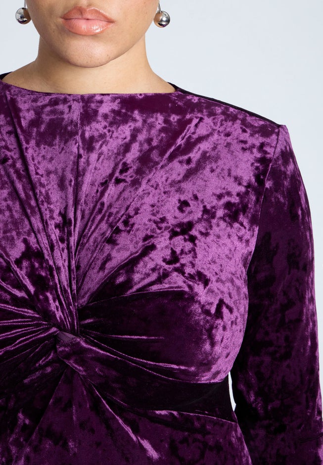 Twist Bodice Velvet Maxi Dress image number 3