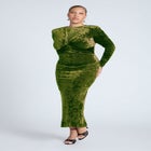 Twist Bodice Velvet Maxi Dress image number null