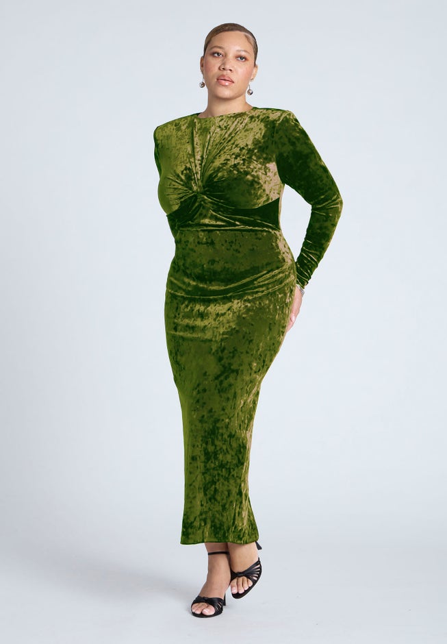 Twist Bodice Velvet Maxi Dress image number 0