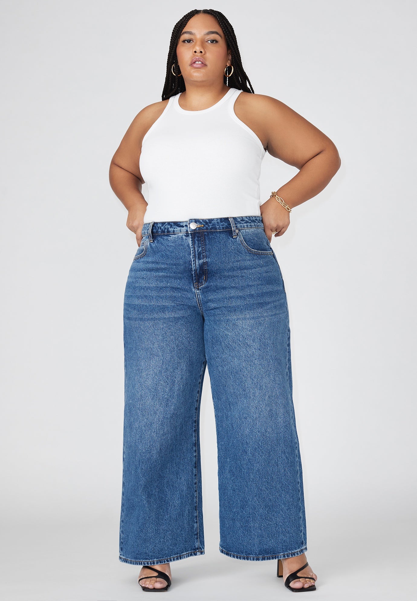 The Yvette Rigid Wide Leg Jean image number 0