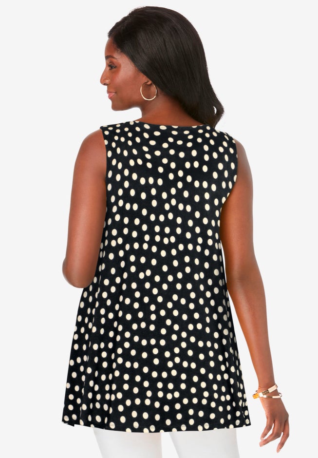 Stretch Knit Sleeveless Swing Tunic image number 1