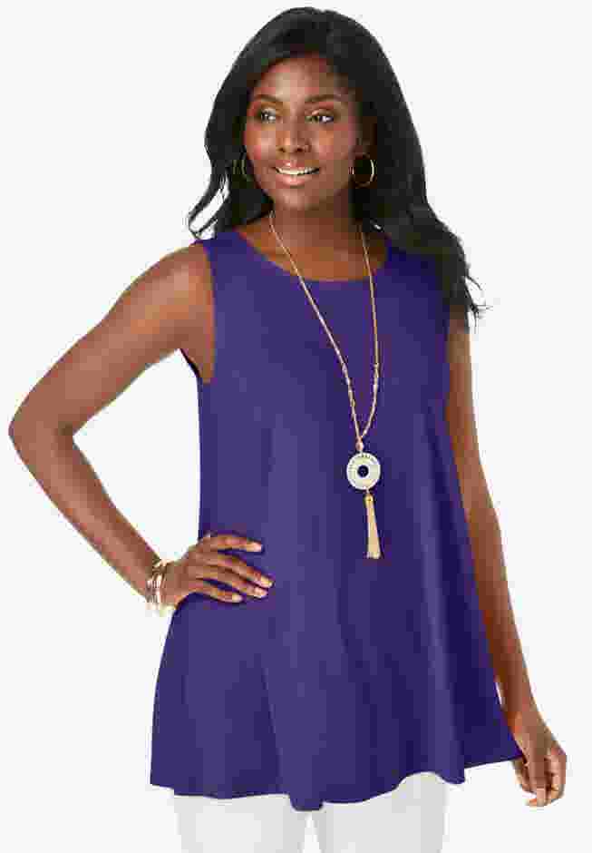 Stretch Knit Sleeveless Swing Tunic image number 0
